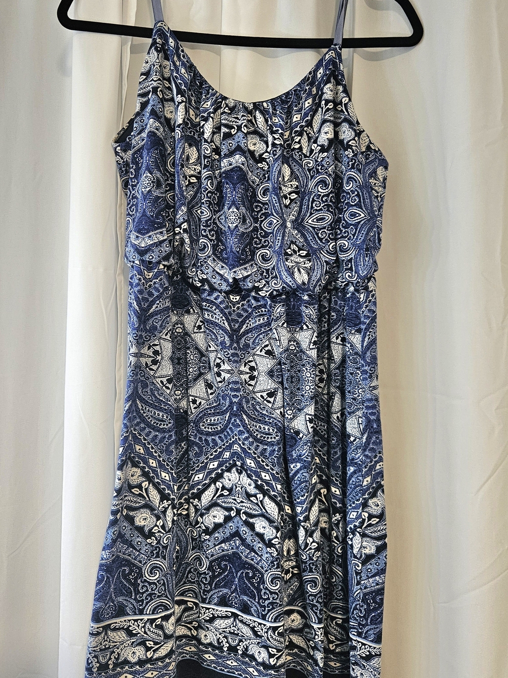 Maurices Blue Paisley Midi Dress with Spaghetti Straps Size Large